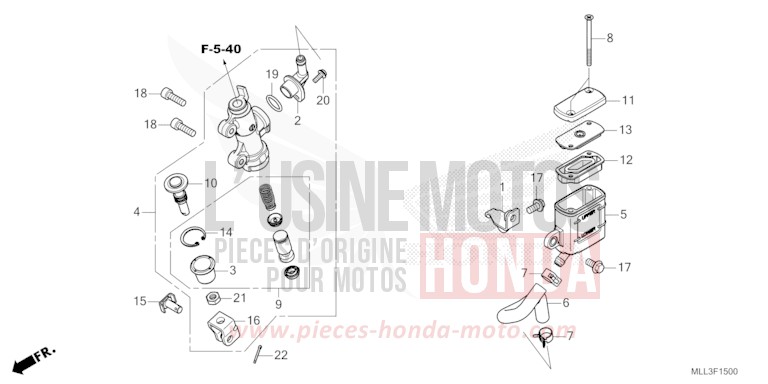 REAR BRAKE MASTER CYLINDER for CB1000F "Big One" MAT IRIDIUM GRAY METALLIC (NHC64) from 2025